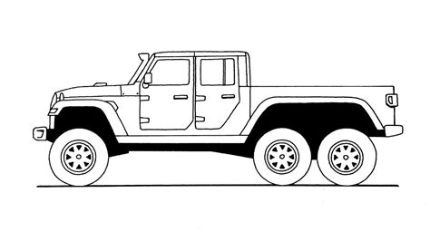 How To Draw A X Jeep Gladiator Youtube