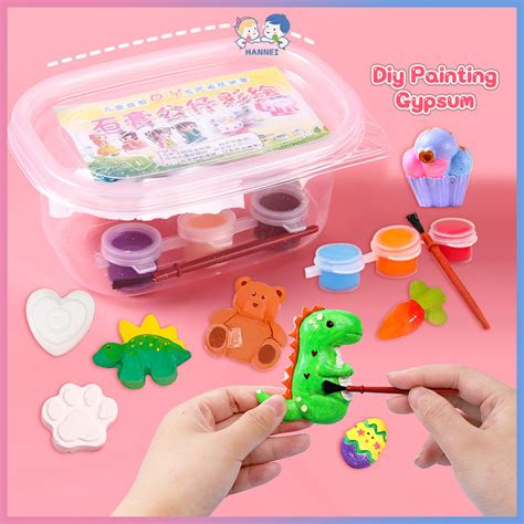 Jual Hannei Mainan Paket Mewarnai Patung Gypsum Lukis Gypsum Set Anak