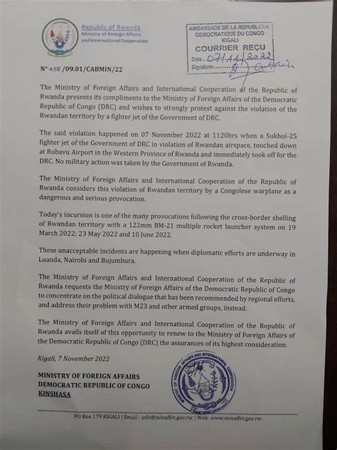 Rwanda Government Communications On Twitter Note Verbale Issued Today