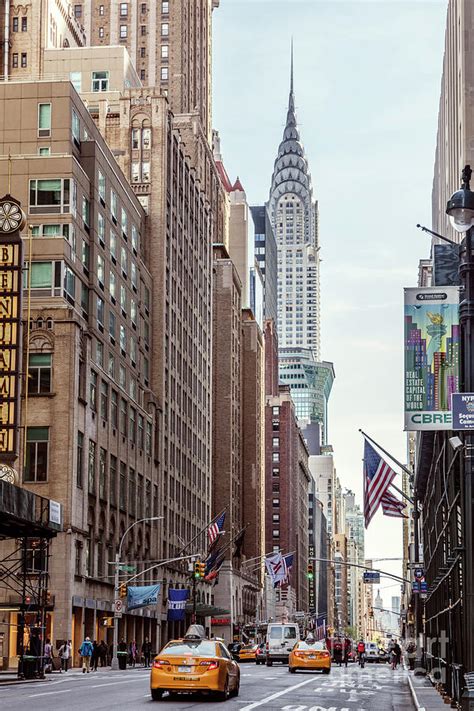 Street View With Chrysler Building New York Usa Photograph By Matteo