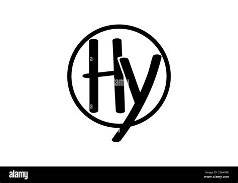 Black Hy Initial Letter In Circle Design Stock Vector Image And Art Alamy