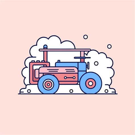 Premium Vector Vector Of A Pink Tractor Icon On A Vibrant Background