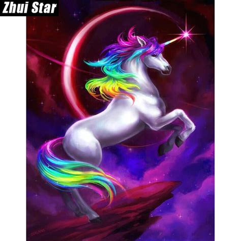 Zhui Stern Voller Platz Diamant 5D DIY Diamant Malerei Einhorn Kirin