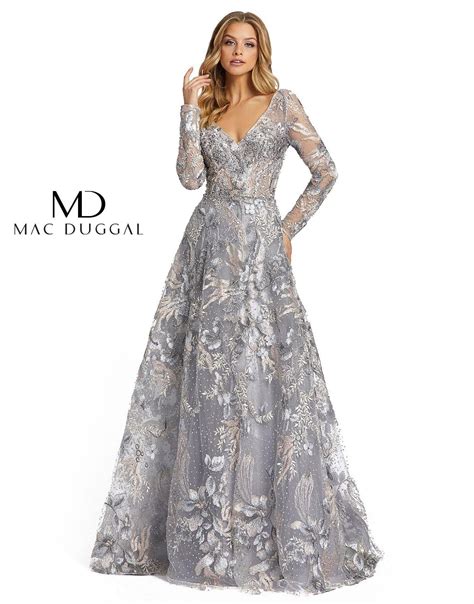 Mac Duggal Long Sleeve Formal Evening Dress 20214 Long Sleeve