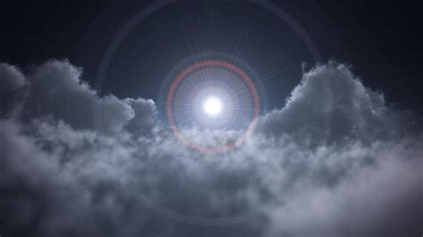 Fondo Por Encima De Las Nubes Por La Noche En Un Avión De Luna Llena En