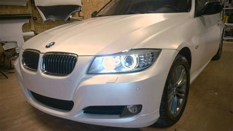 Car Wrapping Car Wrap Bmw 318d E91 Satin Pearl White 3m By Pierron Auto