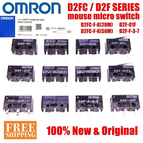 10PCS OMRON Mouse Micro Switch D2FC F 7N 10m 20m OF D2FC F K 50M D2F