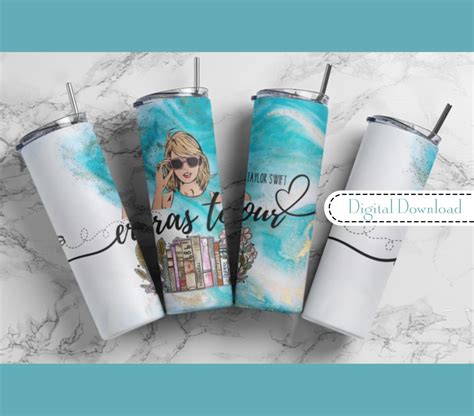 Eras Tour Png Tumbler Wrap Taylor Swift Books Marble Etsy