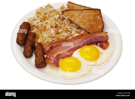 Breakfast eggs toast hash browns bacon hi-res stock photography and ...