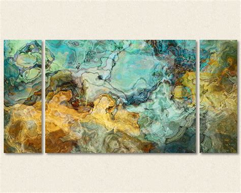 Large Triptych Abstract Art Canvas Print 30x60 to 40x78 in - Etsy