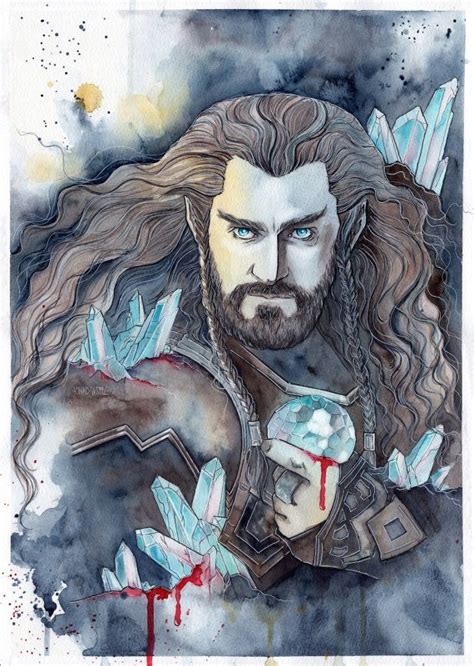 King Under The Mountain Original Watercolor Painting Hobbit Art