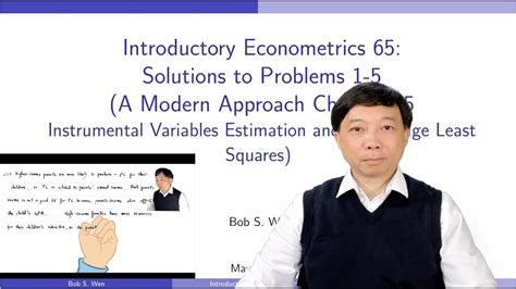 Solutions To Problems 1 5 Chapter 15 Instrumental Variables Estimation