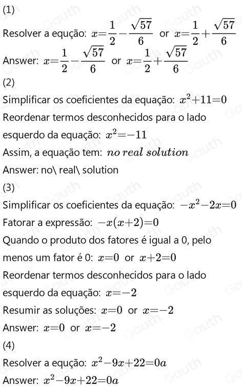 Solved Questa Identifique Os Coeficientes De Cada Equa O E Digas