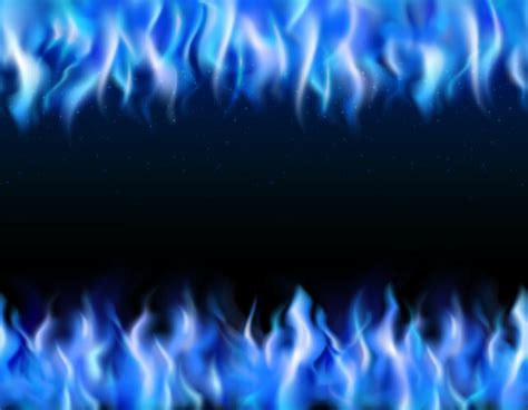 Burning Blue Fire Frames And Borders Of Flame Vector Image