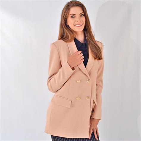 Blazer Nude Alongado Alfaiataria Malise Pole Modas