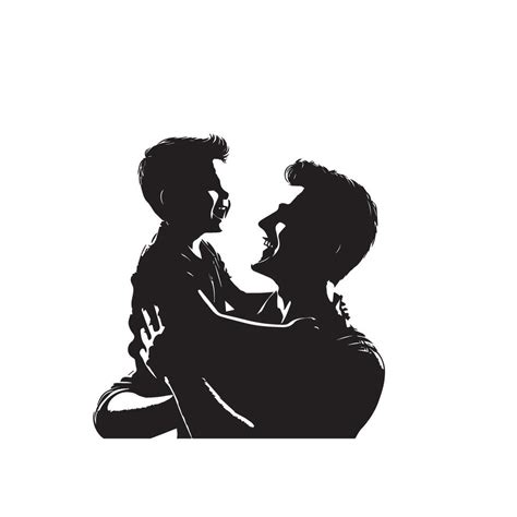 Father And Son Silhouette On White Background Father And Son Logo