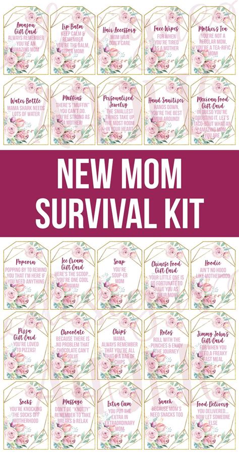 New Mom Survival Kit Printables New Mom Survival Gift Basket Etsy