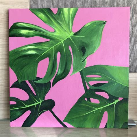 Monstera Painting Art Projects Canvas Art Painting Diy Canvas Art Painting