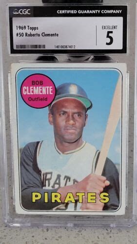 Topps Bob Roberto Clemente Pirates Hof Cgc Dead Center Ebay