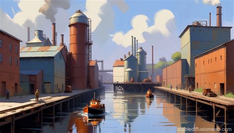 Recreation of Pixar Concept Art: Modern Industry | Stable Diffusion Online