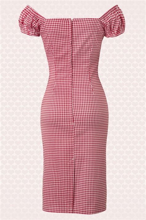 S Dolores Picnic Gingham Dress In Red And White