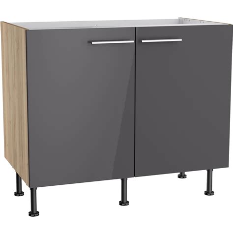 Optifit Spülenunterschrank Jonte984 100 cm x 87 cm x 58 4 cm Anthrazit