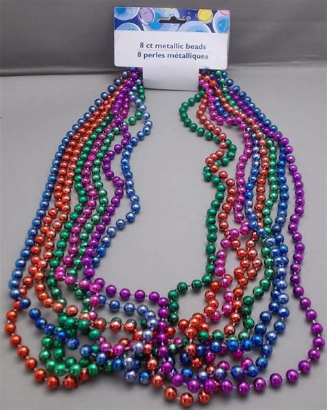 Mardi Gras Beaded Necklace 8 Count Brand New With Tags Beads Beaded Necklace Beaded Mardi