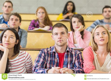 Students at the College Lecture Hall Stock Image - Image of indoors ...