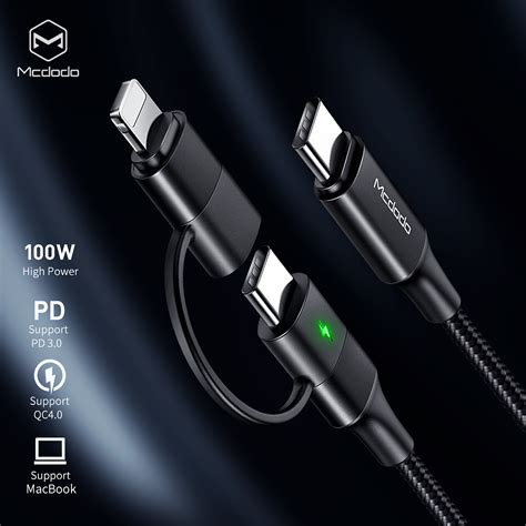 Mcdodo Ca Usb C Till Usb C Lightning Kabel Pd M Svart