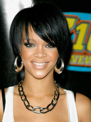 Perruques Rihanna Avec Frange Noire Lace Front Haute Qualit Celebrity