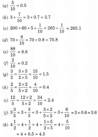 Ncert Solutions For Class Maths Decimals Chapter