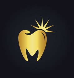 Tooth Dental Gold Logo Royalty Free Vector Image