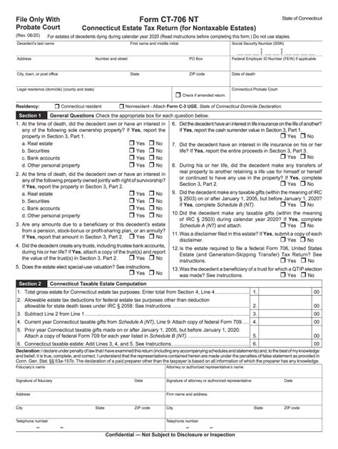 Ct Drs Ct 706 Nt 2020 Fill Out Tax Template Online Us Legal Forms