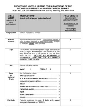 Fillable Online Shpda Alabama Processing Notes Legend For Submissions