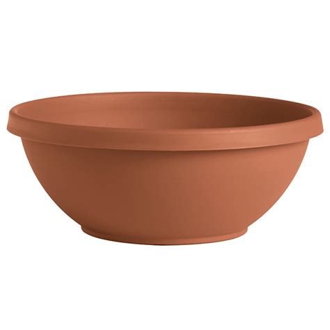 Bloem In Terra Round Resin Planter Bowl Terra Cotta Color