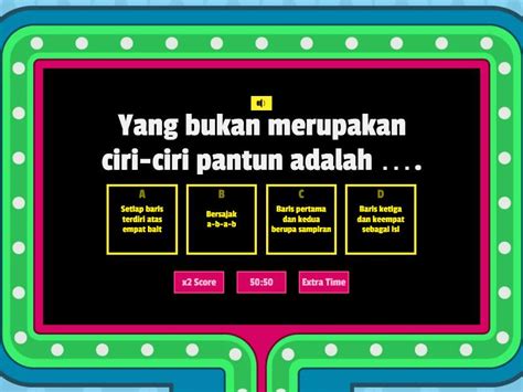 Kuis Menelaah Struktur Teks Pantun Gameshow Quiz