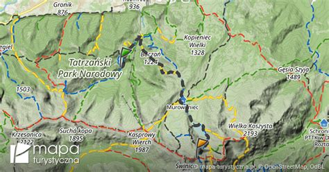 Trasa Polana Kalat Wki Zawrat Mapa Turystyczna Pl