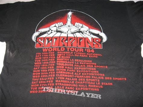 Scorpions Love At First Sting World Tour 84 Belgium And France Leg Original T Shirt