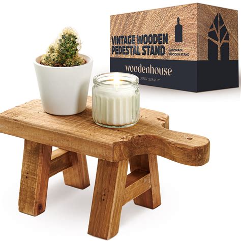 Wood Pedestal Stand, Small Wood Risers for Decor - Rustic Wooden Riser ...