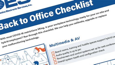 Back to Office Checklist