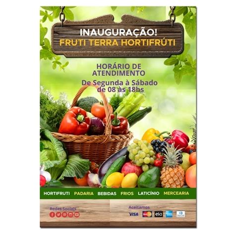 Fruti Terra Hortifrúti Criação de Folheto ou Cartaz sem dobra P