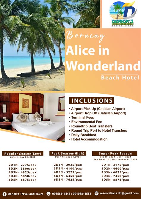 Boracay Alice in Wonderland beach hotel - Dericks Travel and Tours