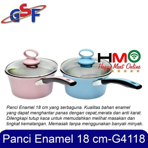 Jual Panci Susu Enamel Tutup Kaca Diameter Cm Gsf Cm Sauce