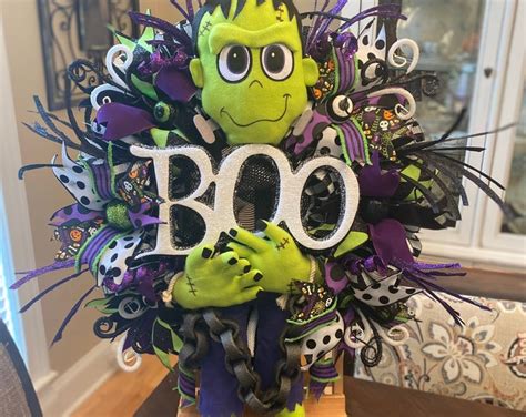 Halloween Wreath Halloween Swag Frankenstein Wreath Frankenstein Swag Skull Wreath Skeleton