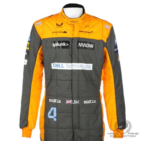 2022 Lando Norris Signed Official Replica Mclaren F1 Suit Racing Hall