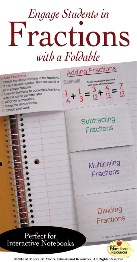 Fractions Foldable For Interactive Notebooks 2 Options Both In