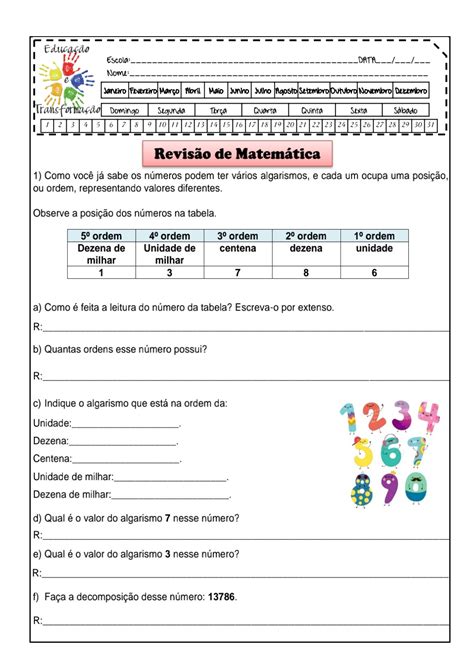 Atividades De Matemática Para O 4o Ano Librain