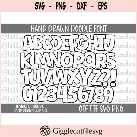 Font Svg Alphabet Svg Outline Font Svg Doodle Font Svg Handwritten Font Svg