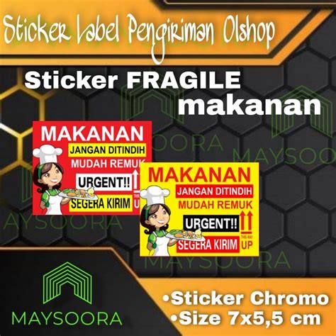 Jual STIKER LABEL PENGIRIMAN OLSHOP FRAGILE MAKANAN Shopee Indonesia