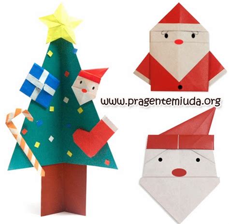 A união faz a diferença Árvore de Natal e Papai Noel em Origami